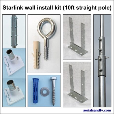 Starlink install kit 10ft straight pole 650Sq