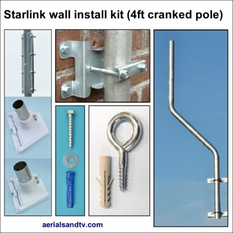 Starlink pole install kit cranked 4ft pole 600Sq L5