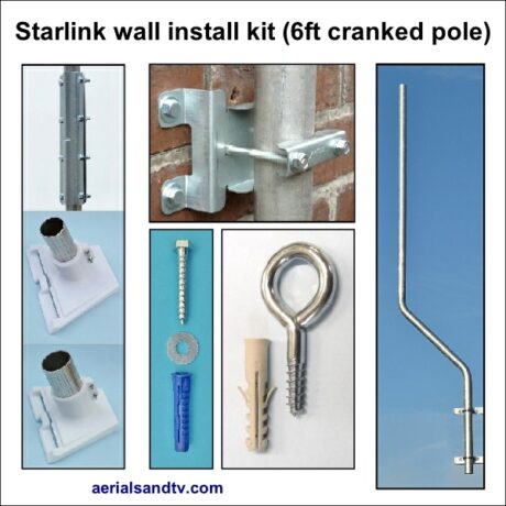 Starlink pole install kit cranked 6ft pole 600Sq L5