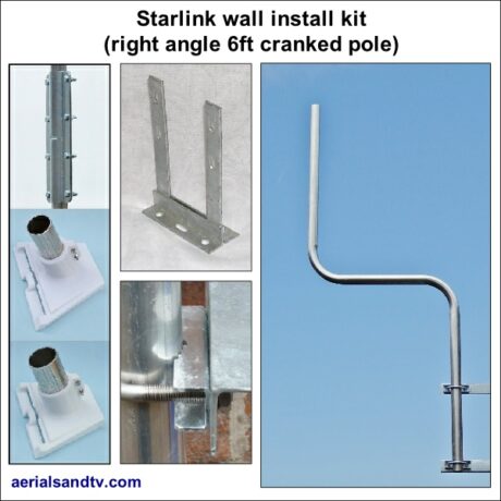 Starlink pole install kit right angle cranked 6ft pole 600Sq L5