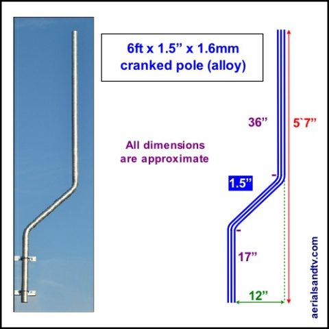 WCL – Starlink pole install kit for a wall (6ft cranked mast) – A.T.V ...