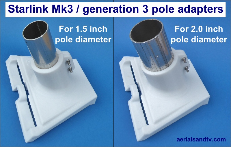 Starlink original equipment pole adapter for the MkIII (gen3) dish 500W