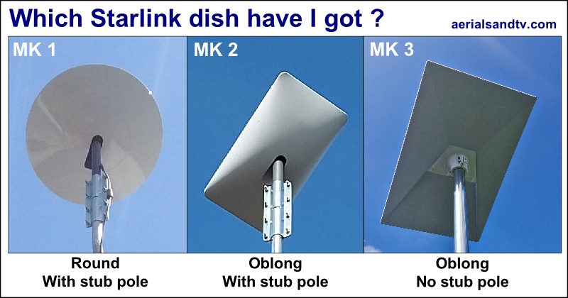 Which Starlink dish have I got Mk1, MK2 or Mk3 800W